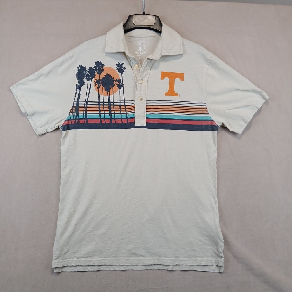 Wes And Willy Texas Longhorns Medium Mens Polo Shirt Slub Knit 19x26 (Small)